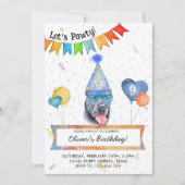 Cane Corso laat Pawty Dog Birthday Party Kaart (Voorkant)