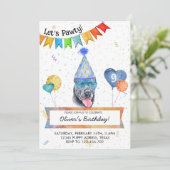 Cane Corso laat Pawty Dog Birthday Party Kaart (Staand voorkant)