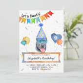 Cane Corso laat Pawty Dog Birthday Party Kaart (Staand voorkant)
