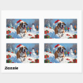 Cane Corso loopt in de sneeuw met kerst Pet Rechthoekige Sticker (Vel)