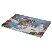 Cane Corso loopt in de sneeuw met kerst Pet Snijplank (Hoek)