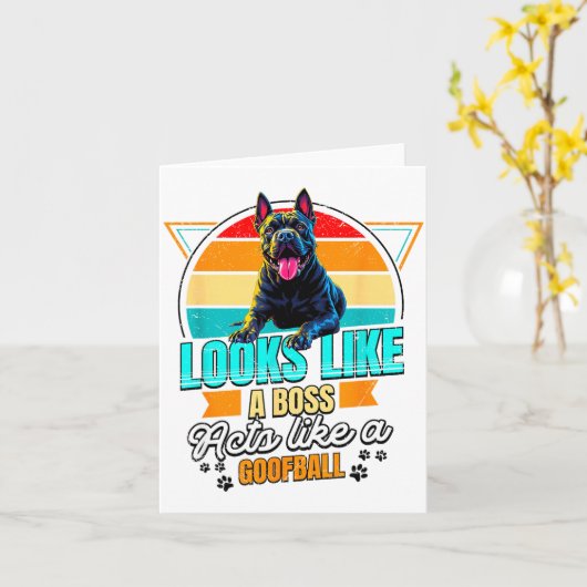 Cane Corso Lover Funny Cane Corso Retro  Kaart (Gele Bloem)