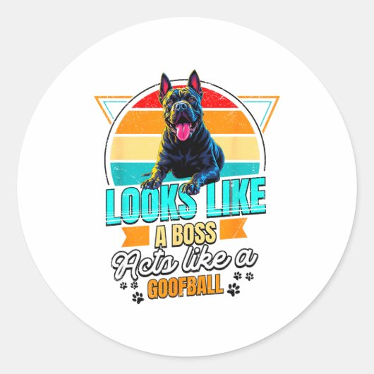 Cane Corso Lover Funny Cane Corso Retro  Ronde Sticker (Voorkant)