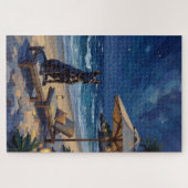 Cane Corso Luxe Nacht Strand Scene Legpuzzel (Horizontaal)