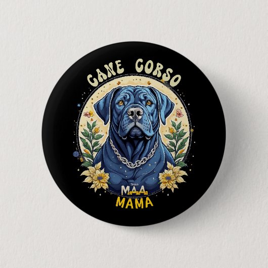 Cane Corso Mama Ronde Button 5,7 Cm (Voorkant)