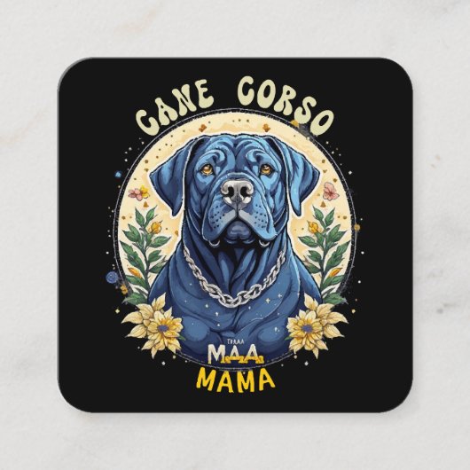 Cane Corso Mama Vierkante Visitekaartje (Voorkant)