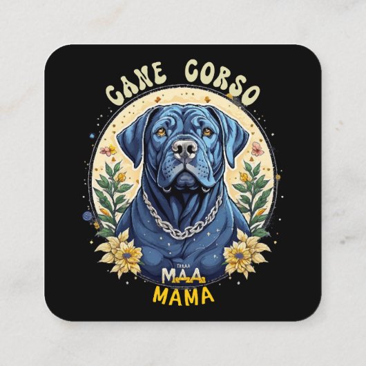 Cane Corso Mama Vierkante Visitekaartje (Achterkant)