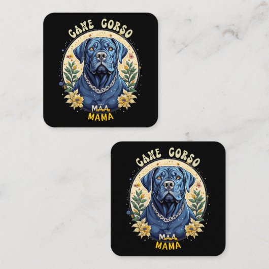 Cane Corso Mama Vierkante Visitekaartje (Voorkant / Achterkant)