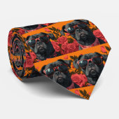 Cane Corso met hart Rozen Valentijnsdag Stropdas (Opgerold)