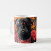 Cane Corso met hartrozen Valentijnsdag Koffiemok (Voorkant links)