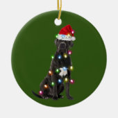Cane corso met kerstscafts Santa Hat Keramisch Ornament (Voorkant)