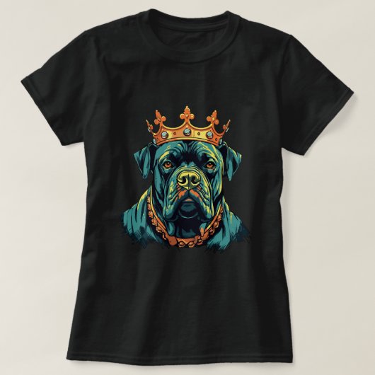 Cane Corso met kroon Presa Canario 4 T-shirt (Design voorkant)