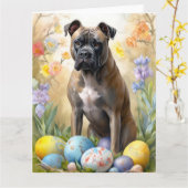 Cane Corso met Paaseieren Vakantie Kaart (Gele Bloem)