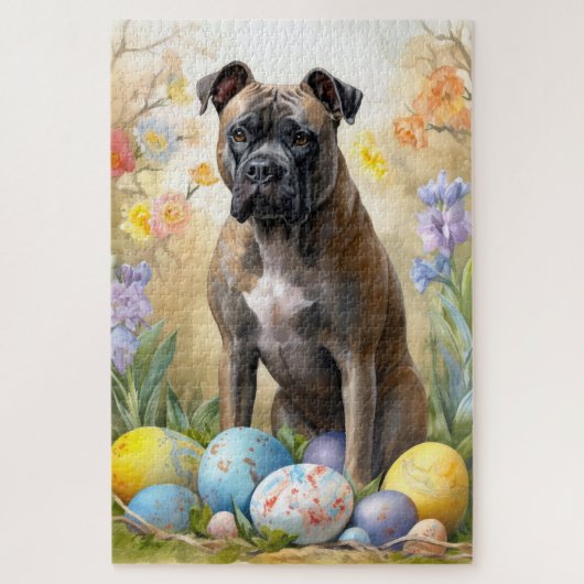 Cane Corso met Paaseieren Vakantie Legpuzzel (Verticaal)