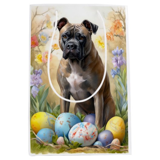 Cane Corso met Paaseieren Vakantie Medium Cadeauzakje (Voorkant)