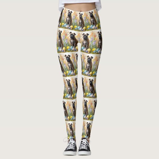 Cane Corso met Pasen Eieren Vakantie Leggings (Voorkant)