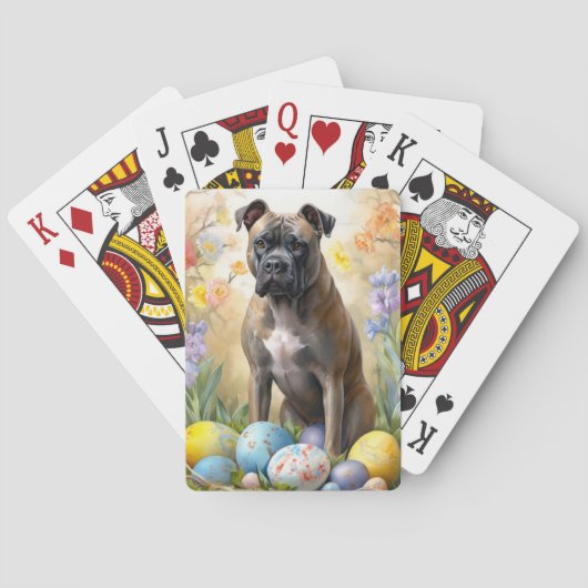 Cane Corso met Pasen Eieren Vakantie Pokerkaarten (Achterkant)