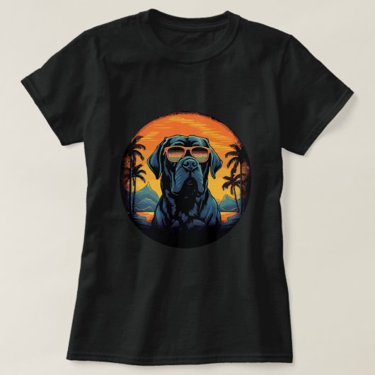 Cane Corso met zonnebril Presa Canario 13 T-shirt (Design voorkant)