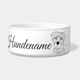 Cane Corso Minimalist Line Art personalized bowl Voerbakje