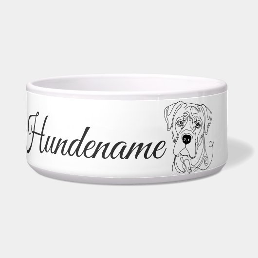 Cane Corso Minimalist Line Art personalized bowl Voerbakje (Voorkant)
