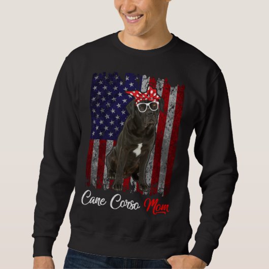 Cane Corso Mom American Flag Trui (Voorkant)