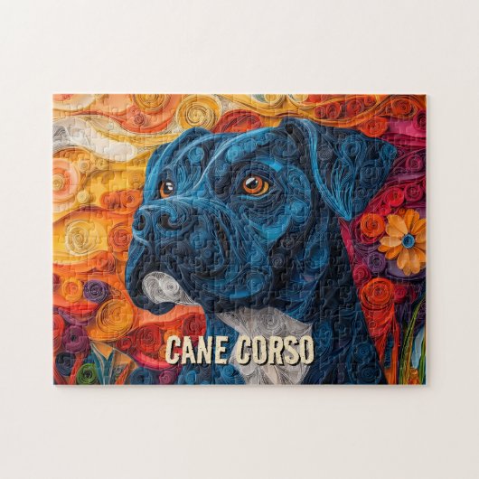 Cane Corso Papier Quilling Art Dog Portret Legpuzzel (Horizontaal)