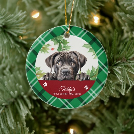 Cane Corso Persoonlijke Eerste Kerstmis Keramisch Ornament (Boom)
