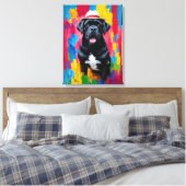 Cane Corso Pop Kunstportret Canvas Afdruk (Insitu (Slaapkamer))