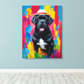 Cane Corso Pop Kunstportret Canvas Afdruk (Insitu (Houten vloer))