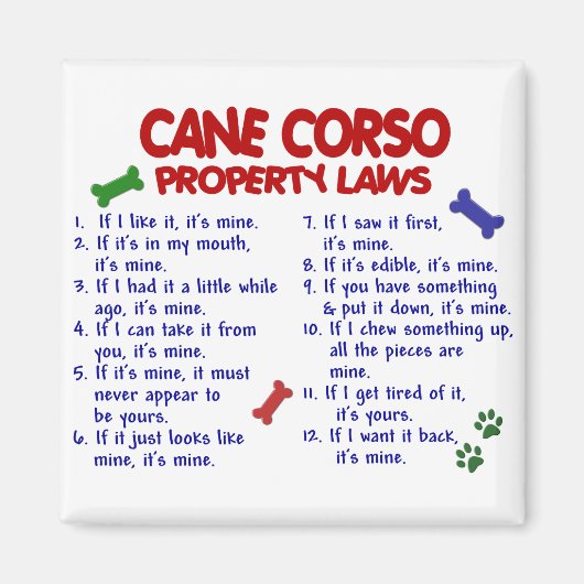 CANE CORSO Property Laws 2 Magneet (Voorkant)