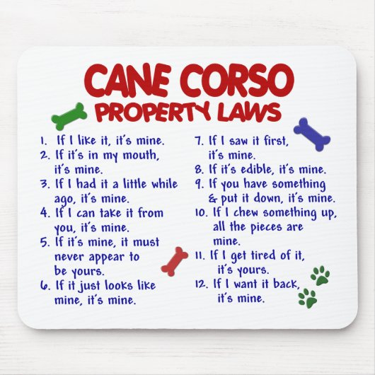 CANE CORSO Property Laws 2 Muismat (Voorkant)