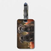 Cane Corso Pup Herfst Plezier Pompoen Bagagelabel (Achterkant verticaal)
