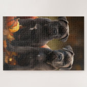 Cane Corso Pup Herfst Plezier Pompoen Legpuzzel (Horizontaal)