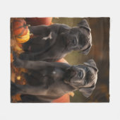 Cane Corso Puppy Herfst Delight Pompoen Fleece Deken (Voorkant (Horizontaal))
