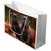 Cane Corso Puppy Herfst Delight Pompoen Groot Cadeauzakje (Voorkant Gekanteld)