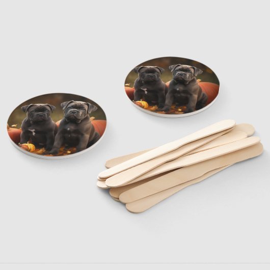 Cane Corso Puppy Herfst Delight Pompoen Handwaaier (Niet-gemonteerd)