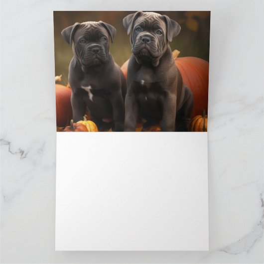 Cane Corso Puppy Herfst Delight Pompoen Kaart (Binnen)