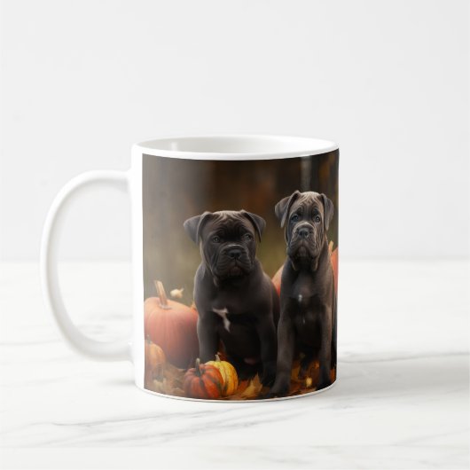 Cane Corso Puppy Herfst Delight Pompoen Koffiemok (Links)