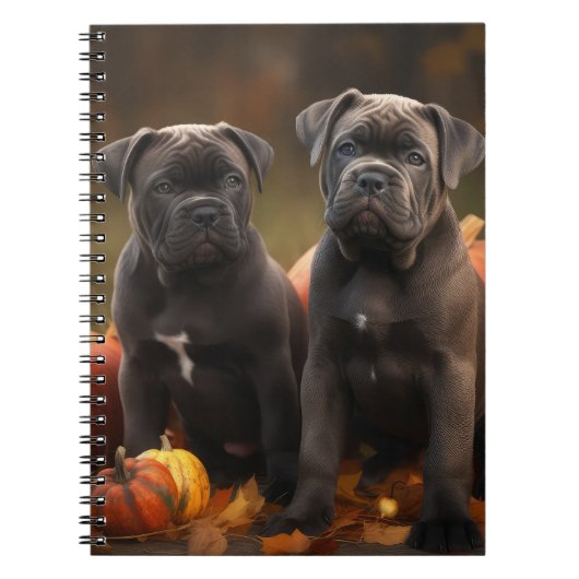 Cane Corso Puppy Herfst Delight Pompoen Notitieboek (Voorkant)