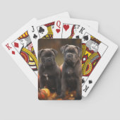 Cane Corso Puppy Herfst Delight Pompoen Pokerkaarten (Achterkant)