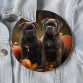 Cane Corso Puppy Herfst Delight Pompoen Ronde Button 6,0 Cm (In situ)