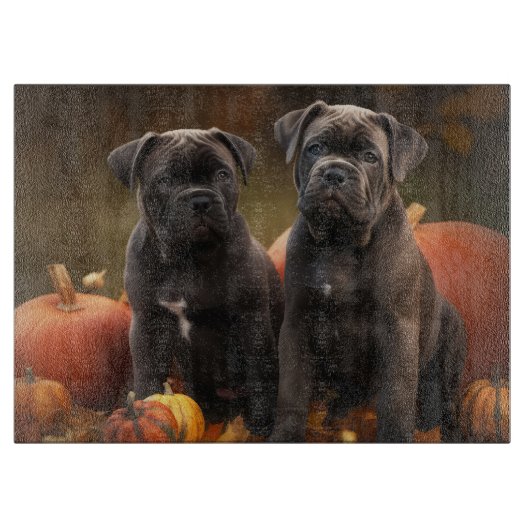 Cane Corso Puppy Herfst Delight Pompoen Snijplank (Voorkant)