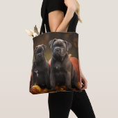 Cane Corso Puppy Herfst Delight Pompoen Tote Bag (Dichtbij)
