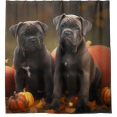 Cane Corso Puppy Herfstvreugde Pompoen Douchegordijn (Voorkant)