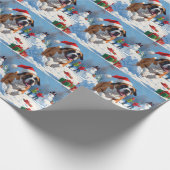 Cane Corso Rent in de Sneeuw met Kerstmuts Cadeaupapier (Hoek)