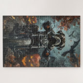 Cane Corso Riding Motorfiets Halloween Scary Legpuzzel (Horizontaal)