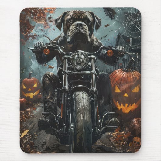 Cane Corso Riding Motorfiets Halloween Scary Muismat (Voorkant)