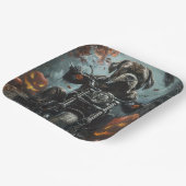 Cane Corso Riding Motorfiets Halloween Scary Papieren Bordje (Gebogen)