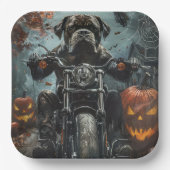 Cane Corso Riding Motorfiets Halloween Scary Papieren Bordje (Voorkant)