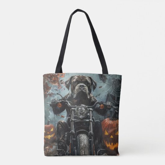 Cane Corso Riding Motorfiets Halloween Scary Tote Bag (Achterkant)